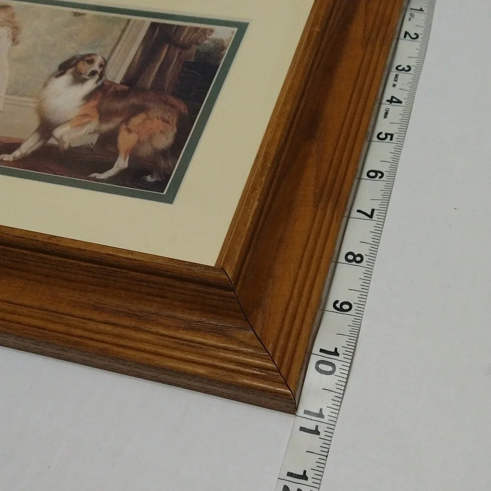 Classic Wooden Framed Art Print Girl With Dog